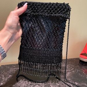 Vintage Beaded Crossbody Fringe Purse Flapper